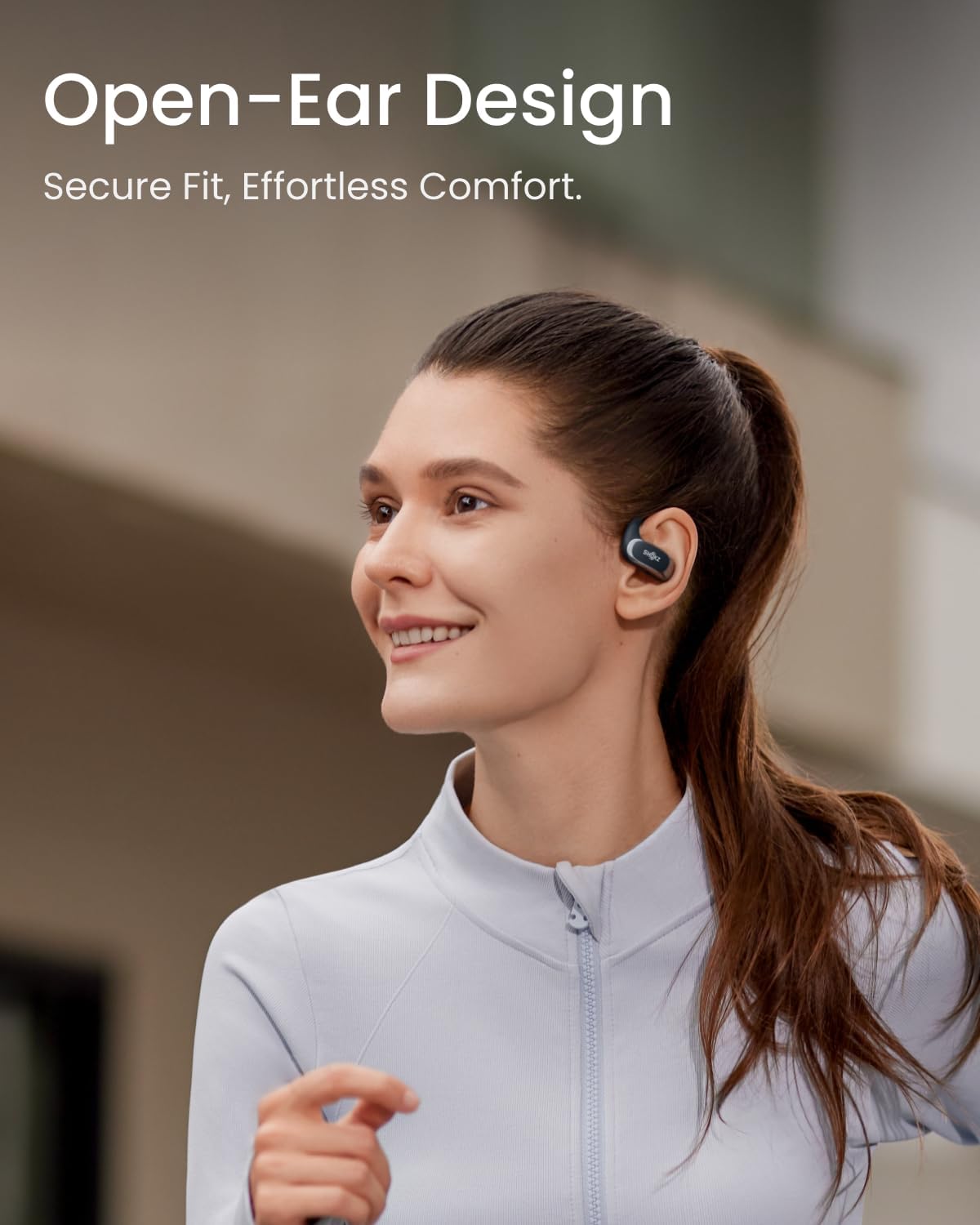 SHOKZ OpenFit Air Open-Ear Headphones, True Wireless Bluetooth Earphones with Microphone, Earbuds with Air Earhook, Fast Charging, 28h Playtime, IP54 Waterproof for Workout - Blue