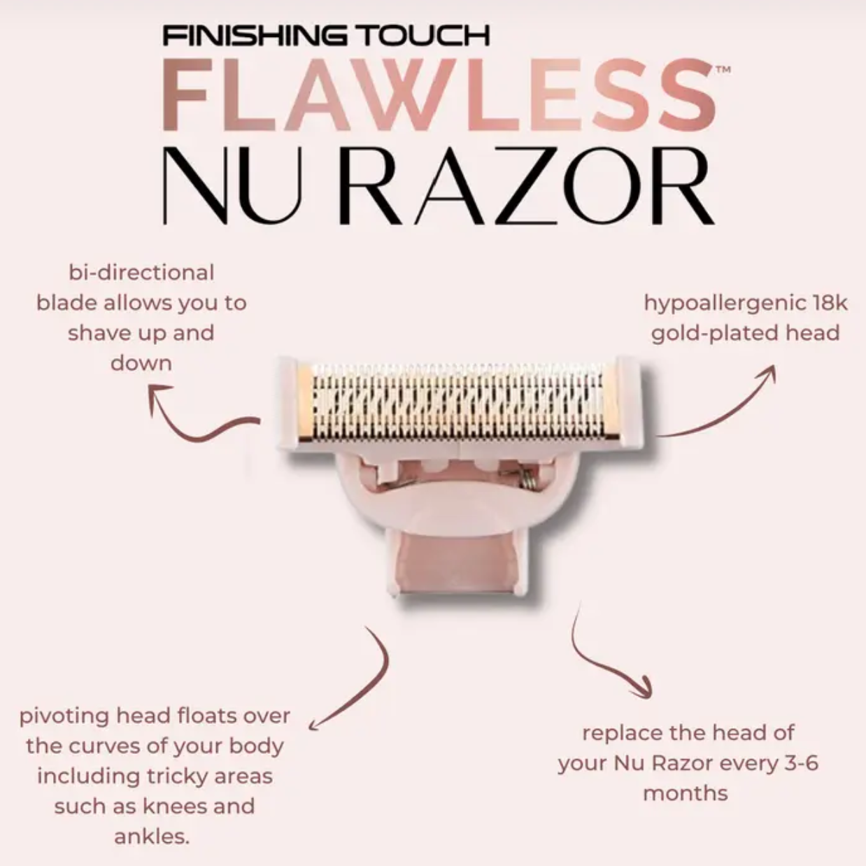 Finishing Touch Flawless Nu Razor Portable Cordless Rechargeable Electric Razor